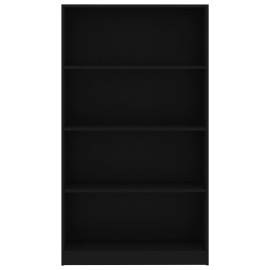 Bibliotecă cu 4 rafturi, negru, 80 x 24 x 142 cm, pal, 4 image