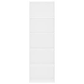 Bibliotecă cu 5 rafturi, alb, 60 x 30 x 189 cm, pal, 4 image