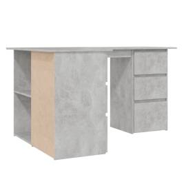 Birou de colț, gri beton, 145 x 100 x 76 cm, pal, 6 image