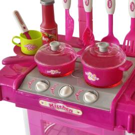 Bucătărie de jucărie pentru copii cu lumini și efecte sonore, roz, 3 image
