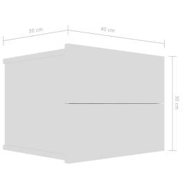 Noptiere, 2 buc., alb, 40 x 30 x 30 cm, pal, 8 image