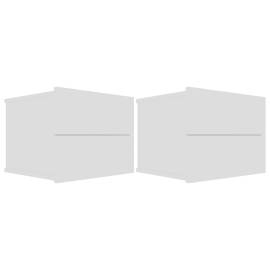 Noptiere, 2 buc., alb, 40 x 30 x 30 cm, pal, 2 image