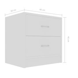 Noptiere, 2 buc., alb, 40 x 30 x 40 cm, pal, 7 image