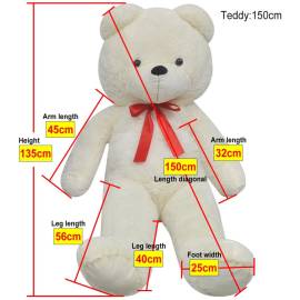 Ursuleț de pluș moale de jucărie xxl, alb, 135 cm, 5 image