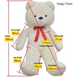 Ursuleț de pluș moale de jucărie xxl, alb, 160 cm, 5 image