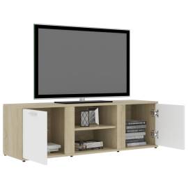 Comodă tv, alb și stejar sonoma, 120 x 34 x 37 cm, pal, 5 image