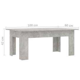 Măsuță de cafea, gri beton, 100 x 60 x 42 cm, pal, 6 image