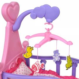Pat de jucărie păpuși pentru camera de joacă a copiilor, roz + violet, 2 image