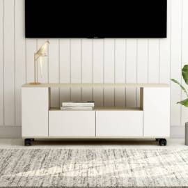 Comodă tv, alb și stejar sonoma, 120 x 35 x 43 cm, pal