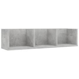 Raft de perete cd-uri, gri beton, 75 x 18 x 18 cm, pal, 2 image