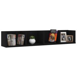 Raft de perete pentru cd-uri, negru, 100 x 18 x 18 cm, pal, 3 image