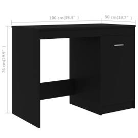 Birou, negru, 100 x 50 x 76 cm, pal, 9 image