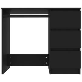 Birou, negru, 90 x 45 x 76 cm, pal, 4 image