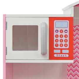 Bucătărie de jucărie din lemn 82 x 30 x 100 cm, roz și alb, 7 image