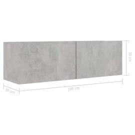 Comodă tv, gri beton, 100 x 30 x 30 cm, pal, 9 image