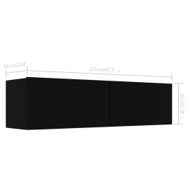 Comodă tv, negru, 120 x 30 x 30 cm, pal, 8 image