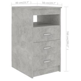 Dulap cu sertare, gri beton, 40 x 50 x 76 cm, pal, 6 image