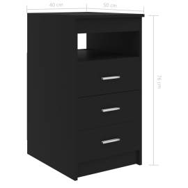 Dulap cu sertare, negru, 40 x 50 x 76 cm, pal, 6 image
