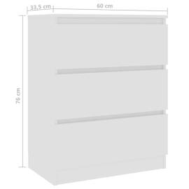 Servantă, alb, 60 x 33,5 x 76 cm, pal, 6 image