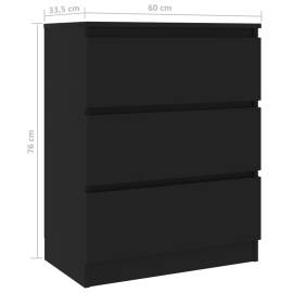 Servantă, negru, 60 x 33,5 x 76 cm, pal, 6 image