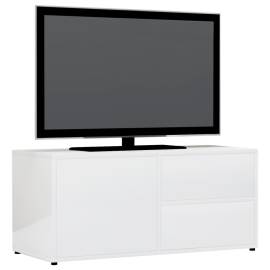 Comodă tv, alb extralucios, 80 x 34 x 36 cm, pal, 4 image