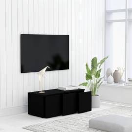 Comodă tv, negru, 80 x 34 x 30 cm, pal, 4 image