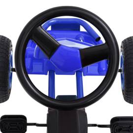 Mașinuță kart cu pedale și roți pneumatice, albastru, 5 image