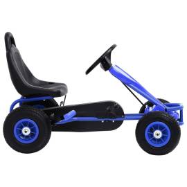 Mașinuță kart cu pedale și roți pneumatice, albastru, 2 image