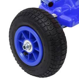 Mașinuță kart cu pedale și roți pneumatice, albastru, 6 image