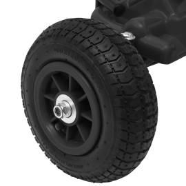 Mașinuță kart cu pedale și roți pneumatice, negru, 6 image