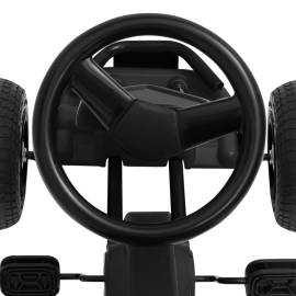 Mașinuță kart cu pedale și roți pneumatice, negru, 5 image