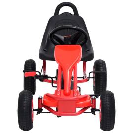 Mașinuță kart cu pedale și roți pneumatice, roșu, 3 image