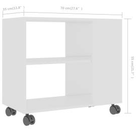 Masă laterală, alb, 70 x 35 x 55 cm, pal, 6 image