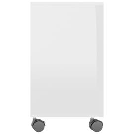 Masă laterală, alb extralucios, 70 x 35 x 55 cm, pal, 5 image