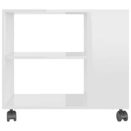 Masă laterală, alb extralucios, 70 x 35 x 55 cm, pal, 4 image