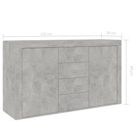 Servantă, gri beton, 120 x 36 x 69 cm, pal, 8 image
