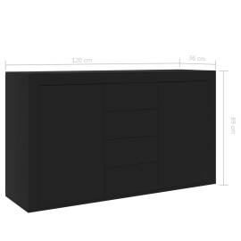 Servantă, negru, 120 x 36 x 69 cm, pal, 8 image