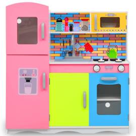 Bucătărie de jucărie pentru copii, multicolor, 80x30x85 cm, mdf, 4 image