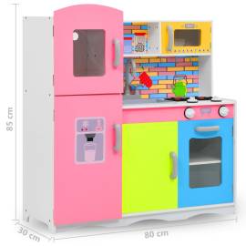 Bucătărie de jucărie pentru copii, multicolor, 80x30x85 cm, mdf, 10 image