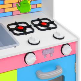 Bucătărie de jucărie pentru copii, multicolor, 80x30x85 cm, mdf, 7 image