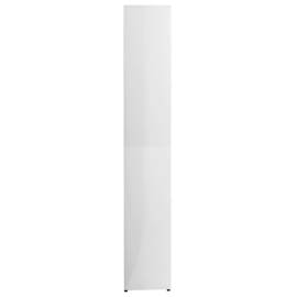 Dulap de baie, alb extralucios, 30x30x183,5 cm, pal, 7 image