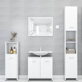 Dulap de baie, alb extralucios, 30x30x183,5 cm, pal, 5 image