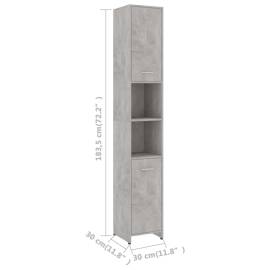 Dulap de baie, gri beton, 30x30x183,5 cm, pal, 9 image
