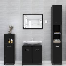 Dulap de baie, negru, 30x30x183,5 cm, pal, 5 image