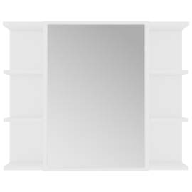 Dulap de baie cu oglindă, alb, 80 x 20,5 x 64 cm, pal, 8 image