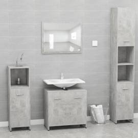 Set mobilier de baie, gri beton, pal