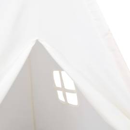 Cort de copii teepee cu geantă piersică, alb, 120x120x150 cm,, 6 image
