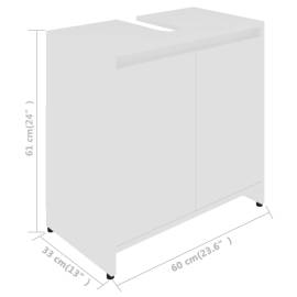 Dulap de baie, alb, 60 x 33 x 58 cm, pal, 11 image