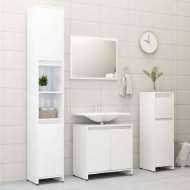 Dulap de baie, alb extralucios, 30 x 30 x 95 cm, pal, 4 image
