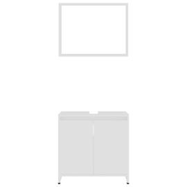 Set mobilier de baie, alb, pal, 7 image